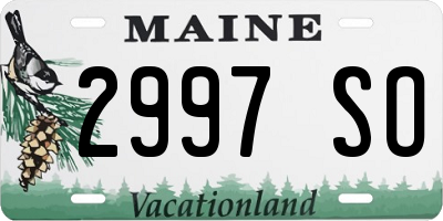 ME license plate 2997SO