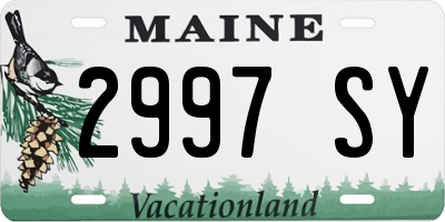 ME license plate 2997SY
