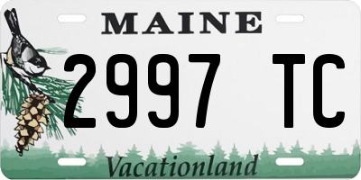 ME license plate 2997TC