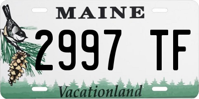 ME license plate 2997TF