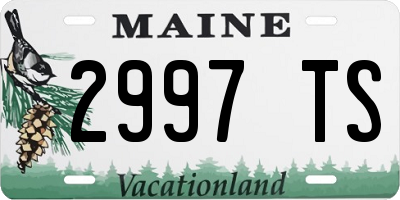 ME license plate 2997TS