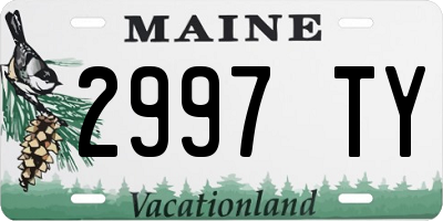 ME license plate 2997TY