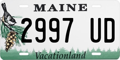 ME license plate 2997UD