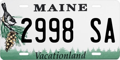 ME license plate 2998SA