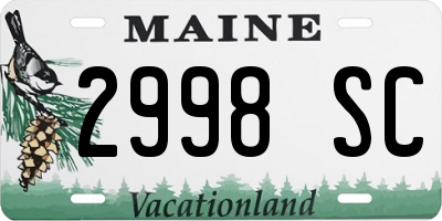 ME license plate 2998SC