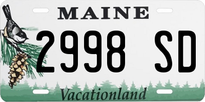 ME license plate 2998SD