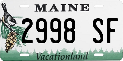 ME license plate 2998SF
