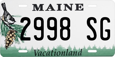 ME license plate 2998SG