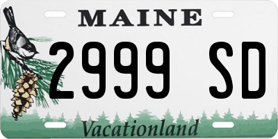 ME license plate 2999SD