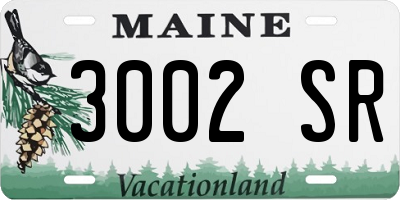 ME license plate 3002SR