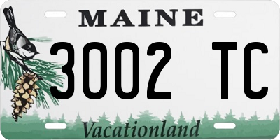 ME license plate 3002TC