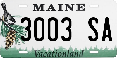 ME license plate 3003SA