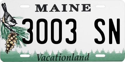 ME license plate 3003SN