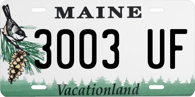 ME license plate 3003UF