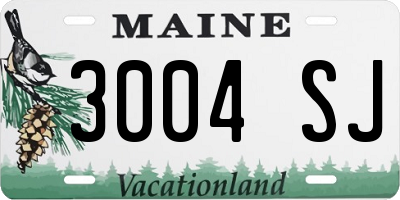 ME license plate 3004SJ