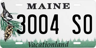 ME license plate 3004SO
