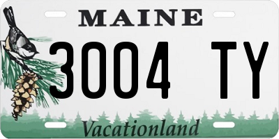 ME license plate 3004TY