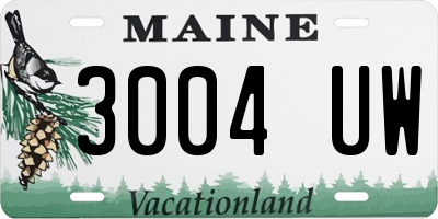 ME license plate 3004UW