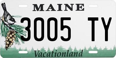 ME license plate 3005TY