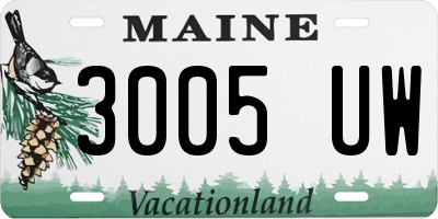 ME license plate 3005UW