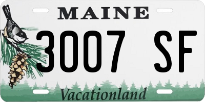 ME license plate 3007SF