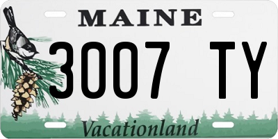 ME license plate 3007TY