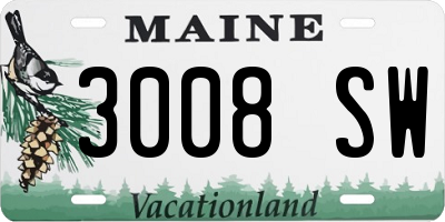 ME license plate 3008SW