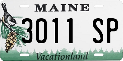 ME license plate 3011SP