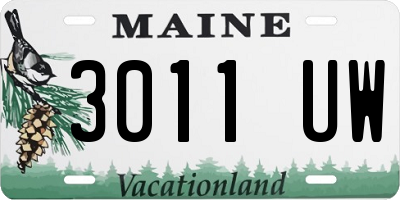 ME license plate 3011UW