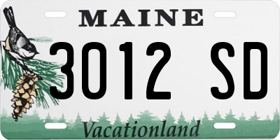 ME license plate 3012SD