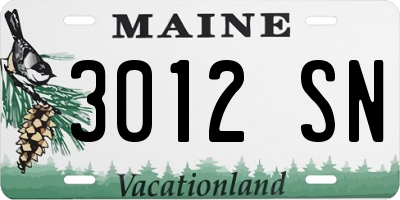 ME license plate 3012SN
