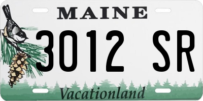 ME license plate 3012SR