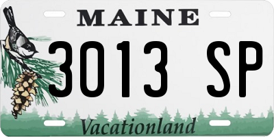 ME license plate 3013SP