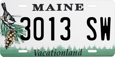 ME license plate 3013SW