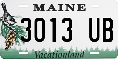 ME license plate 3013UB