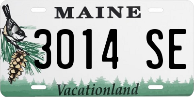 ME license plate 3014SE