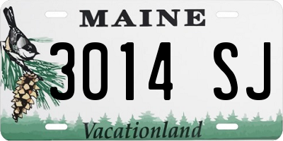 ME license plate 3014SJ