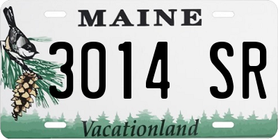 ME license plate 3014SR