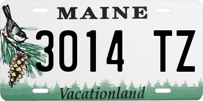 ME license plate 3014TZ