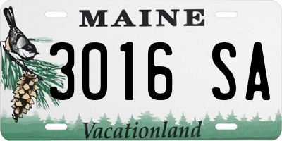 ME license plate 3016SA