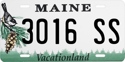 ME license plate 3016SS