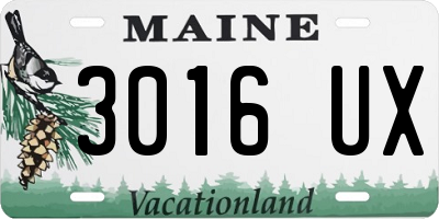 ME license plate 3016UX