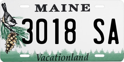 ME license plate 3018SA