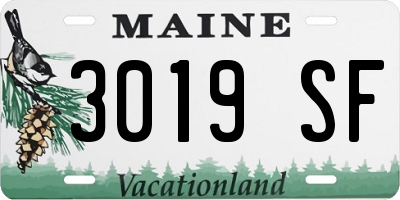ME license plate 3019SF