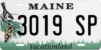 ME license plate 3019SP