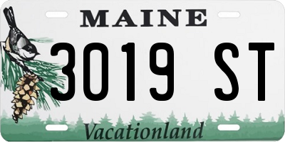 ME license plate 3019ST