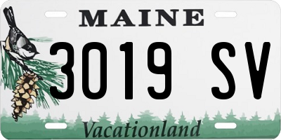 ME license plate 3019SV