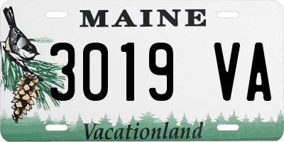 ME license plate 3019VA