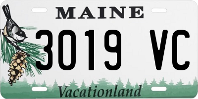 ME license plate 3019VC