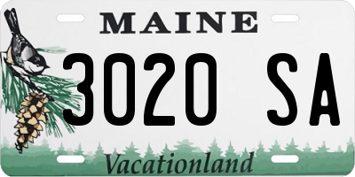 ME license plate 3020SA